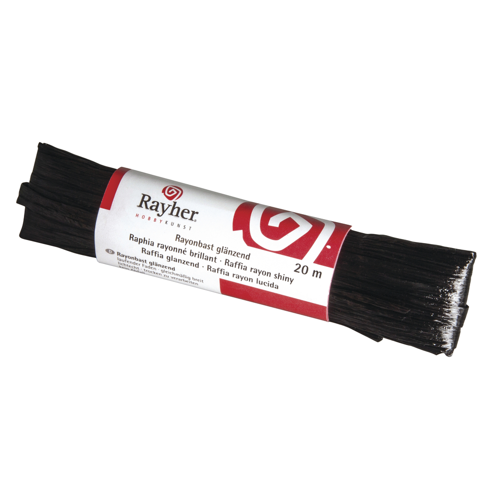 Rayonbast, schwarz 20m Kunstbast Raffia