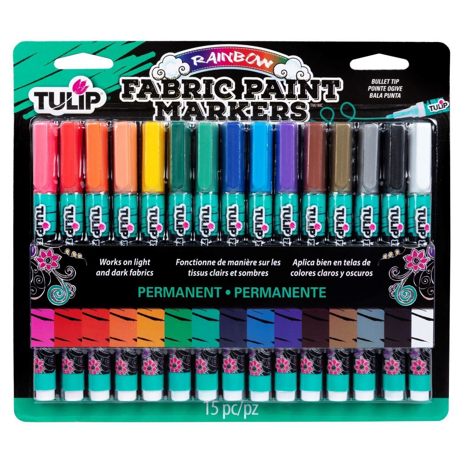 Tulip Stoffmalstifte Fabric Paint Markers-Set  15 Stück permanent