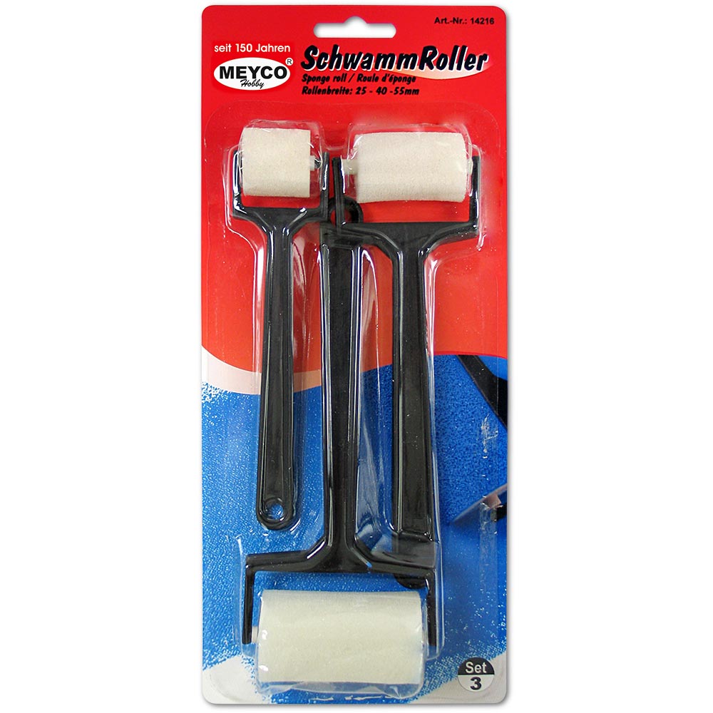 Schwammroller 3er Set 25-40-55 mm Schwammroller 3er Set 25-40-55 mm