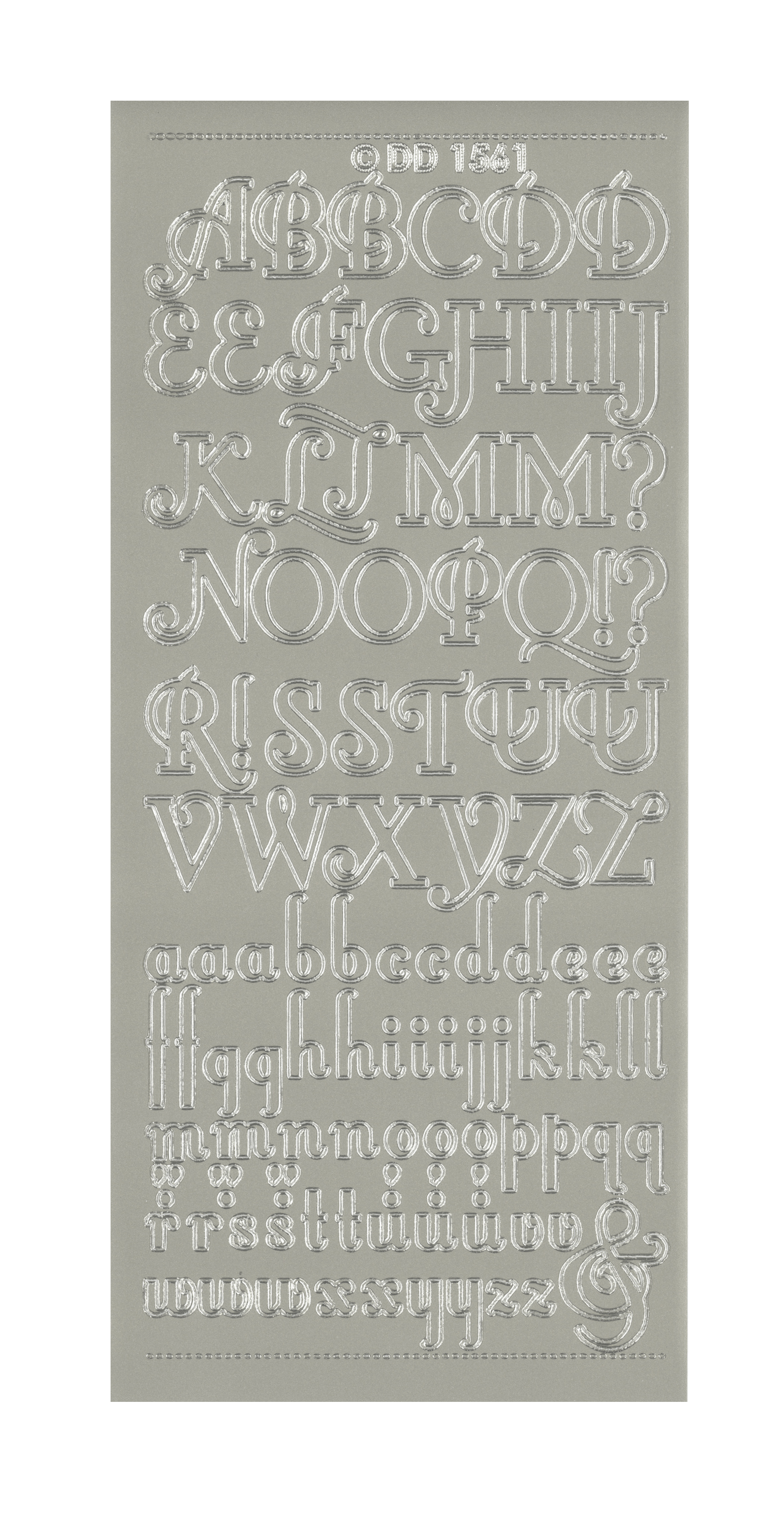 Konturensticker Luxury Alphabet Großbuchstaben Kleinbuchstaben 1 Bogen 10x23cm