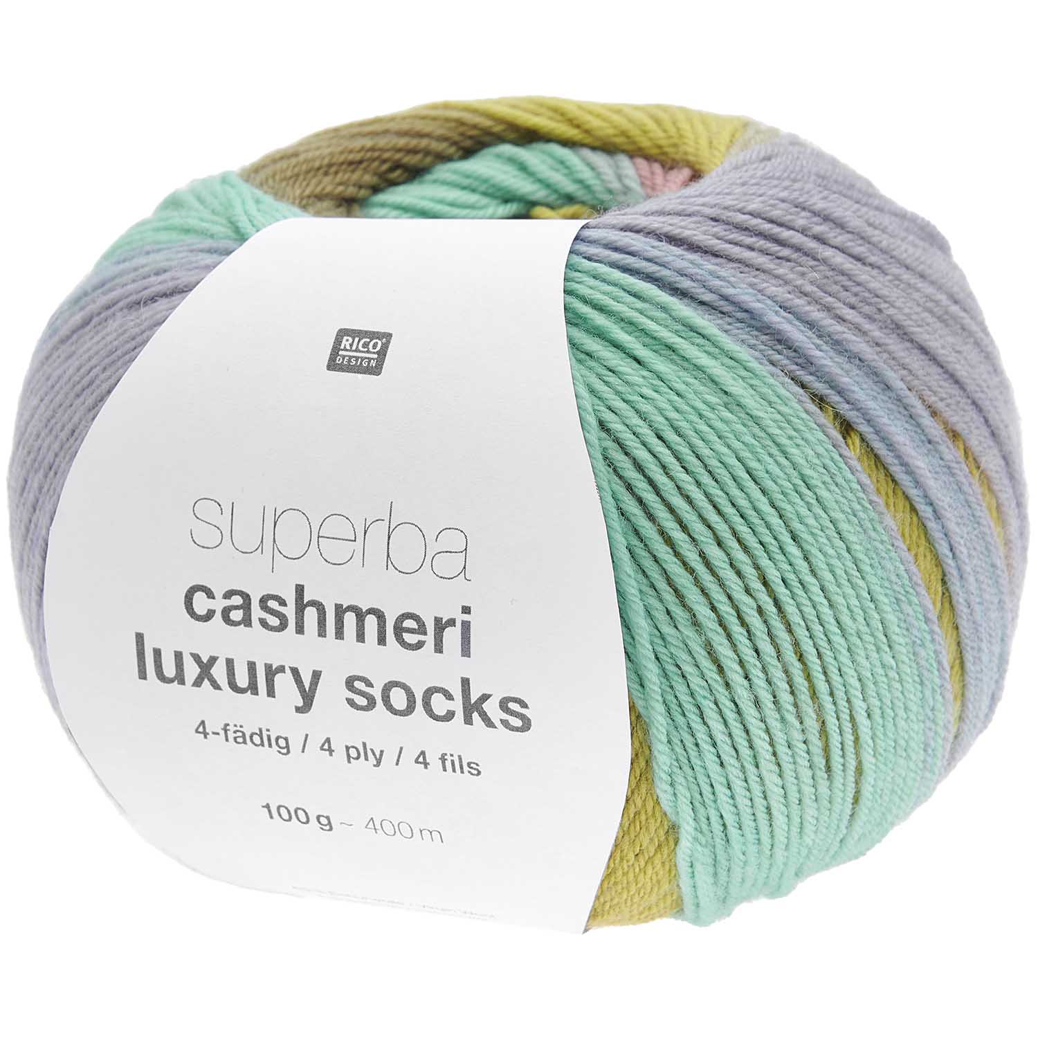 Rico Design Superba Cashmeri Luxury Socks 4fädig 100g 400m Rico Design Superba Cashmeri Luxury Socks 4fädig 100g 400m
