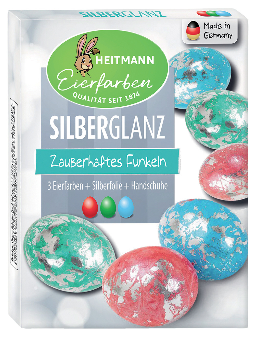 Heitmann Silberglanz Eierfarben-Set 3 Farben + Silberfolie 