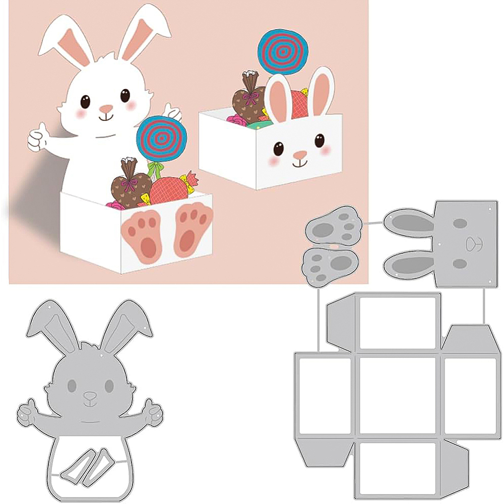 Stanzschablonen Ostern Hasen-Box 2-teiliges Set 