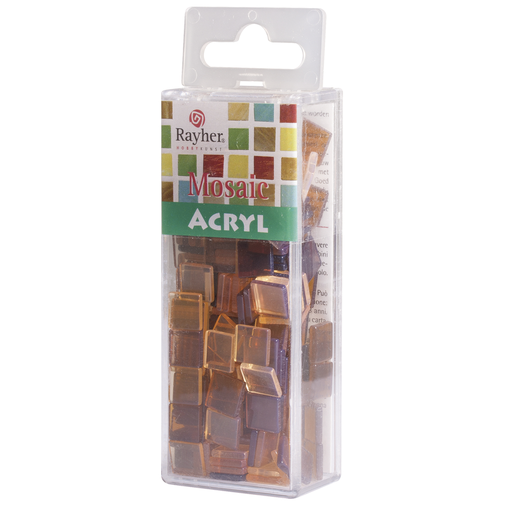 Acrylmosaik transparent kaffeecreme, 1x1 cm, 50 g/ ca. 205 Stück Acryl-Mosaik