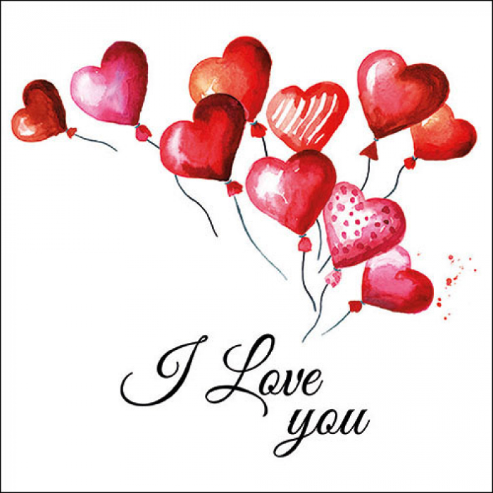 Ambiente Servietten 33x33 Love Ballons 20Stück