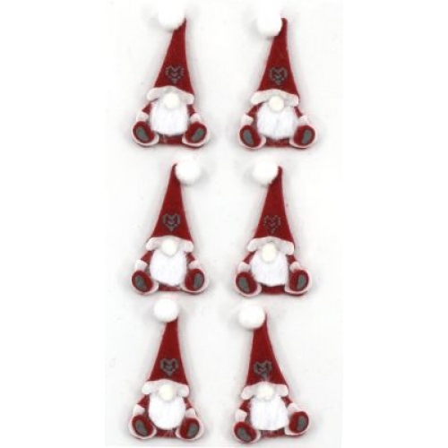Artwork Filzsticker Weihnachtsgnom, 6Stk./Pkg 3D-Sticker