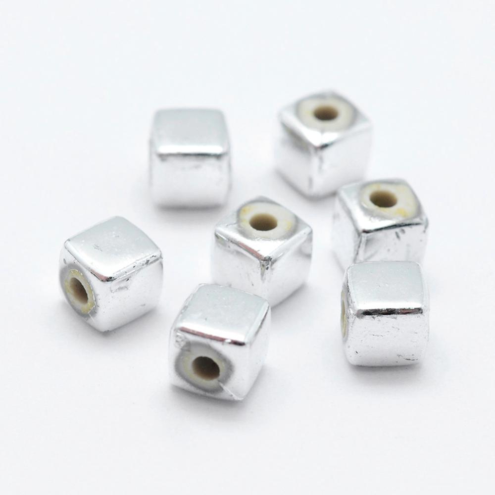 Wachsperle Würfel 4x4x4mm, metallic, 150 Stück/Dose Acrylperle Silberperlen Goldperlen