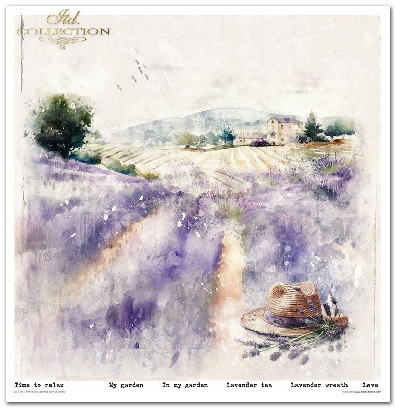 Scrapbookingpapier Set Provence scented with lavender 310x320 mm 11 Blatt