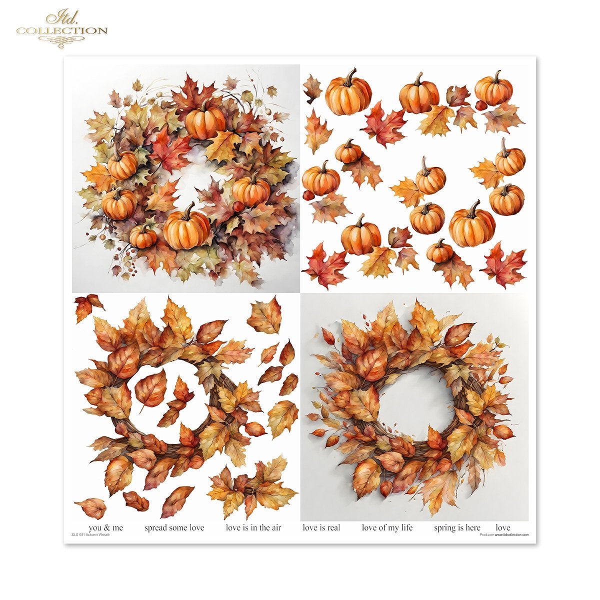 Papier-Set für Scrapbooking Autumn Wreath 3D Effekt 11 Bögen FSC Recycled 200g/m² Papier-Set für Scrapbooking Autumn Wreath 3D Effekt 11 Bögen FSC Recycled 200g/m²