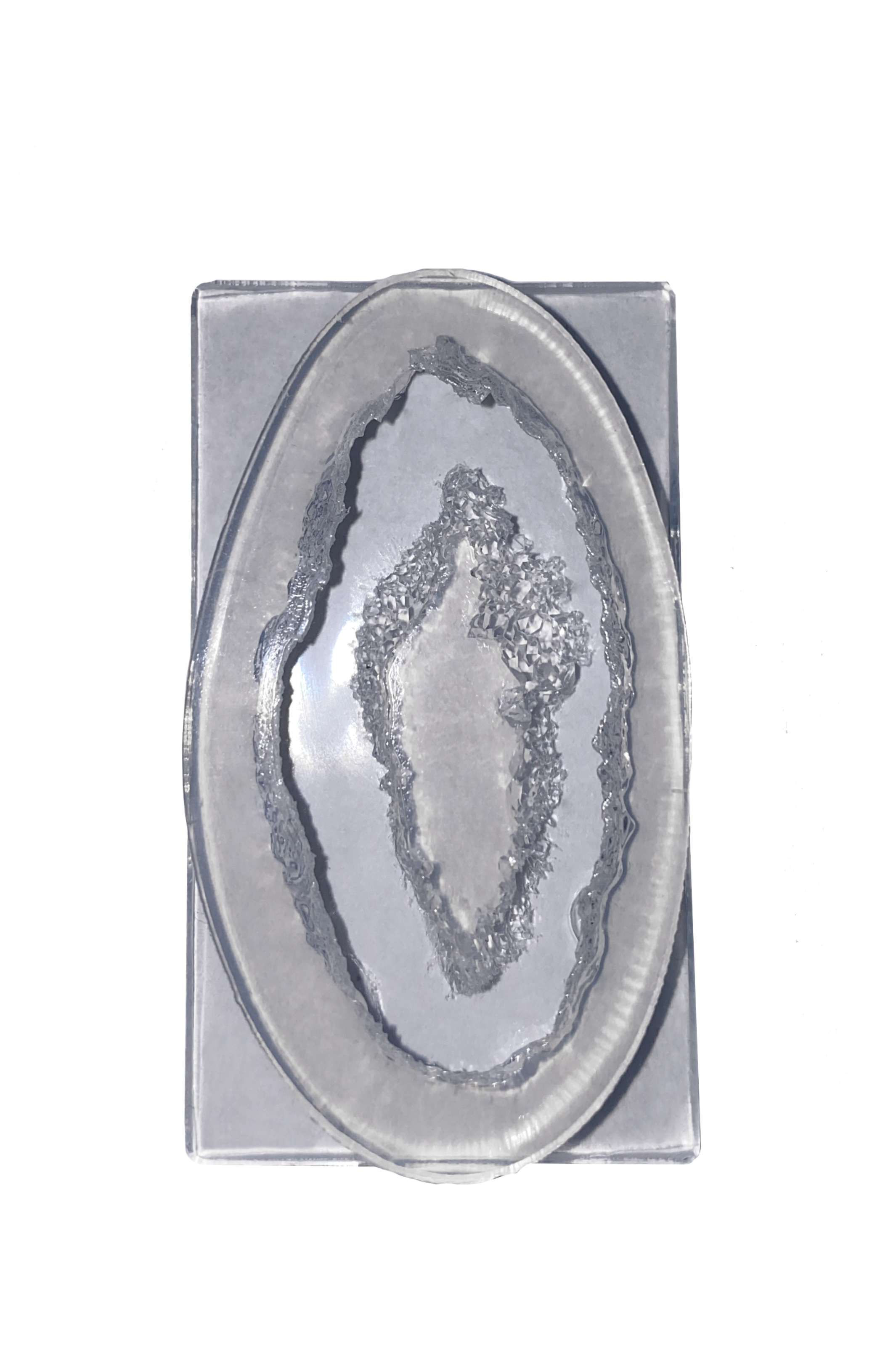 Silikongießform Geodenachat Agate Slice 4,5x2,5cm Schmuckanhänger