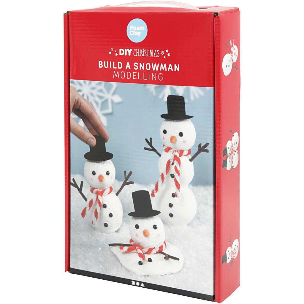 Bastelset Weihnachten Build a Snowman zum Modellieren 45 teilig