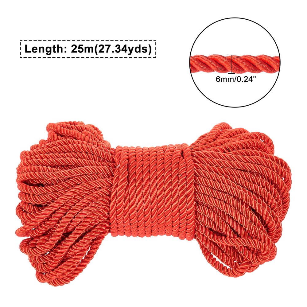 Polyester Kordel gedreht 6mm, 25m/Bündel
