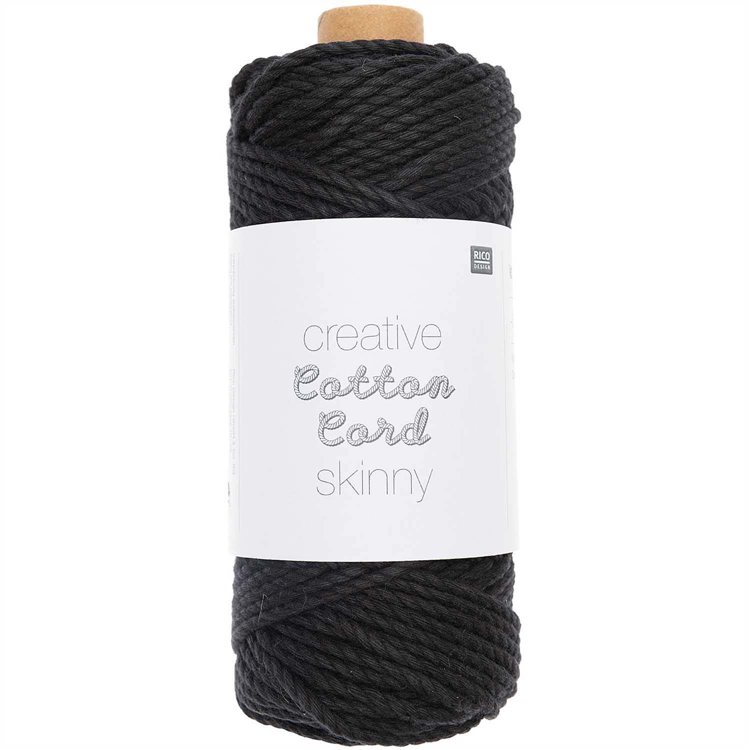 Creative Cotton Cord skinny 3mm  schwarz 100% Baumwolle 55m