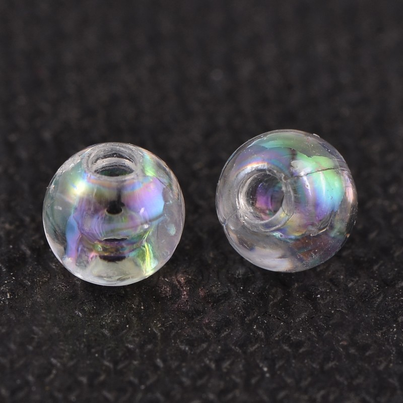 Acrylperlen transparent  irisierend 8mm, 140 Stk./Pkg.