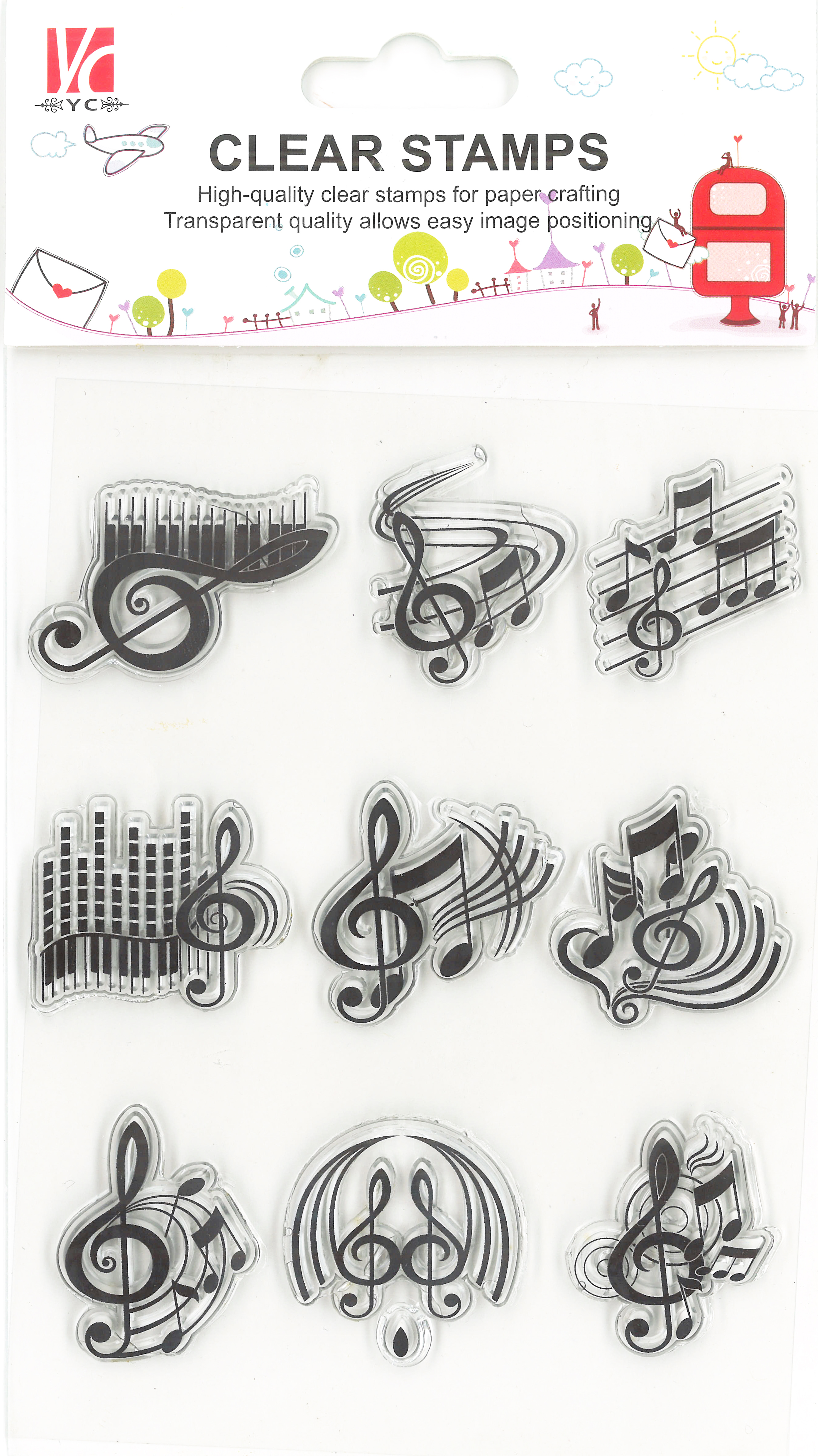 Silikonstempel Noten Notenschlüssel Clef Stempel Clear Stamp transparent