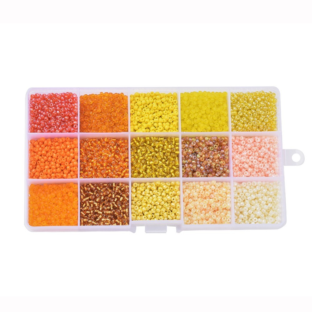 Rocailles Set 15 Farben 3mm 8/0 Loch: 1mm 180g/Box Rocailles Set 15 Farben 3mm 8/0 Loch: 1mm 180g/Box