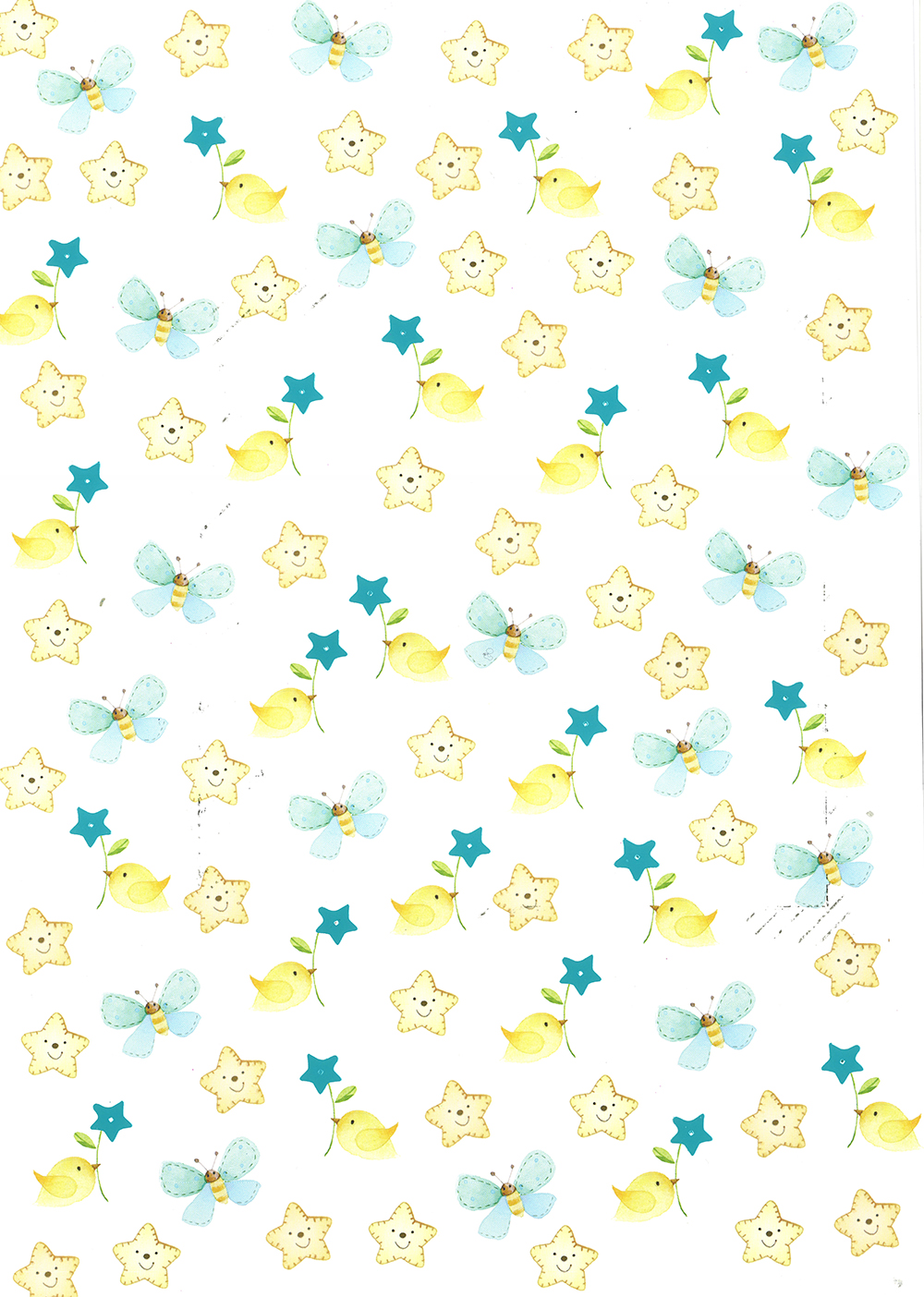 Motivkarton selbstklebend, Baby Stern blau