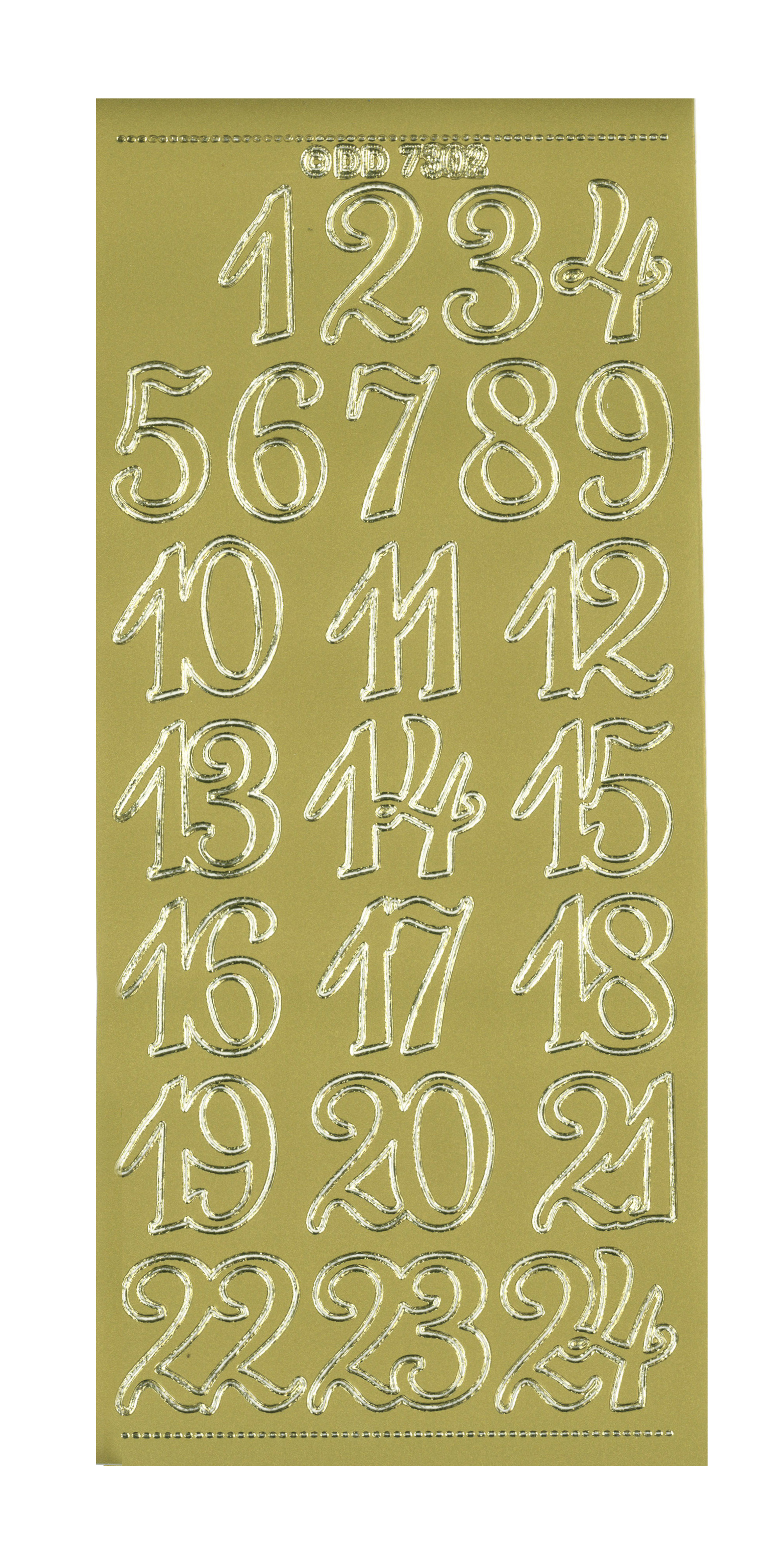 Konturensticker Advent Numbers  1 Bogen 10x23cm