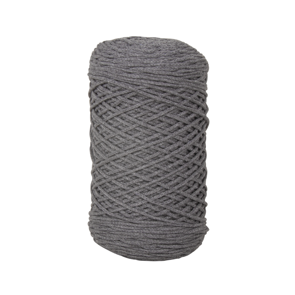 Braidy Garn grau, geflochten   Macramégarn Knüpfgarn 250 g