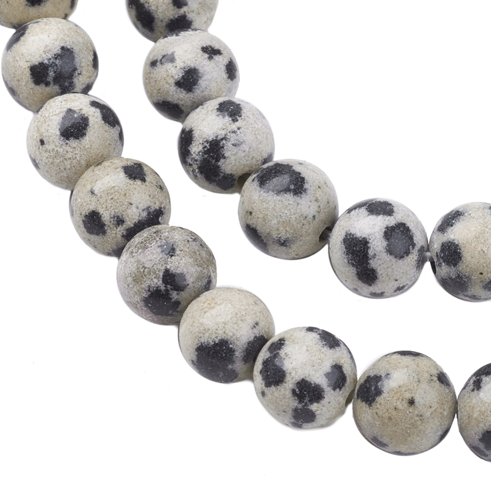 Dalmatiner Jaspis Perlenstrang rund 6mm Edelsteinperlen