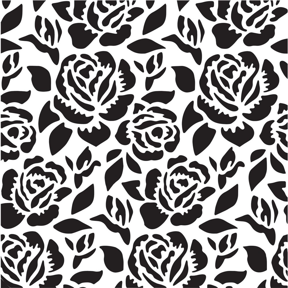 Creative Expressions  Schablone Roses in tea garden 15,24x15,24cm