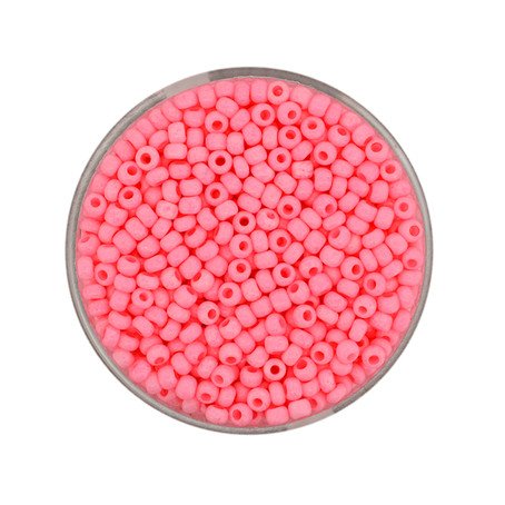 Rocailles opak soft intensivrosa  2,6mm, 17g/Dose Glasperlen Indianerperlen