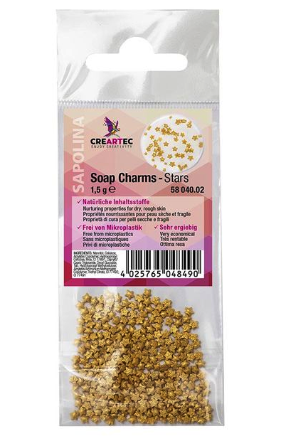 Soap Charms, Streudeko für Seife Sterne gold 1,5g