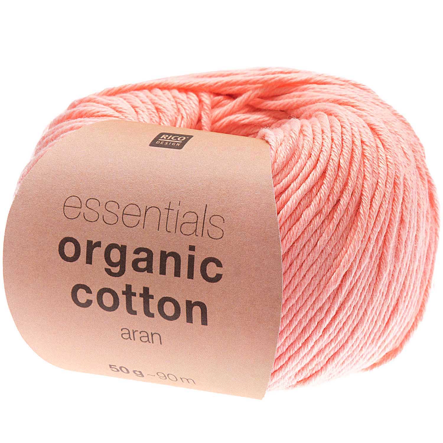 Rico Essential Organic Cotton aran Baumwollgarn 50g/90m Rico Essential Organic Cotton aran Baumwollgarn 50g/90m