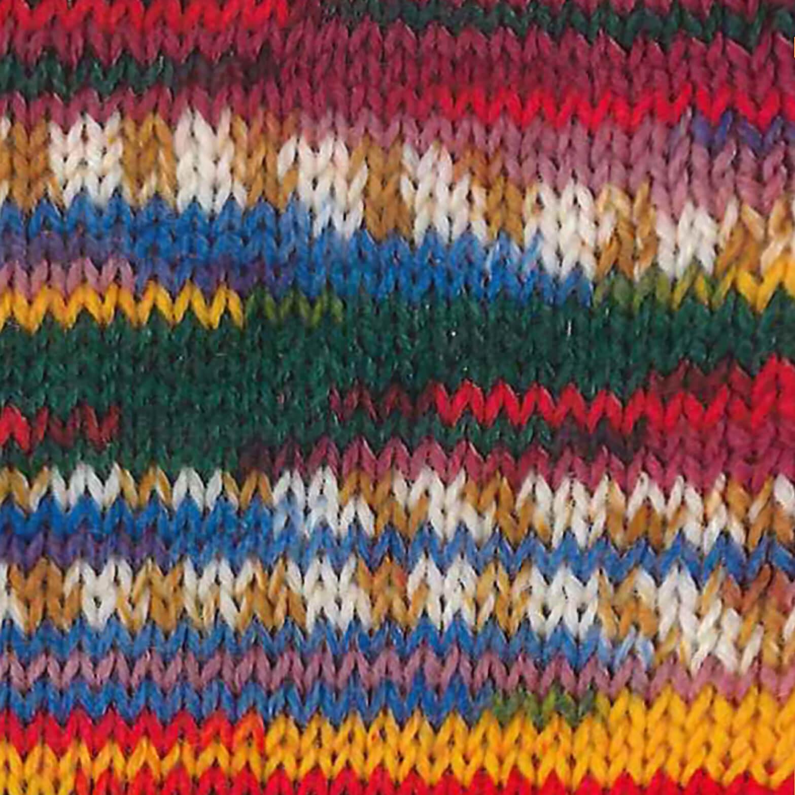 Hot Socks Lazise tannengrün-rot-honiggelb-blau-weinrot-meliert
