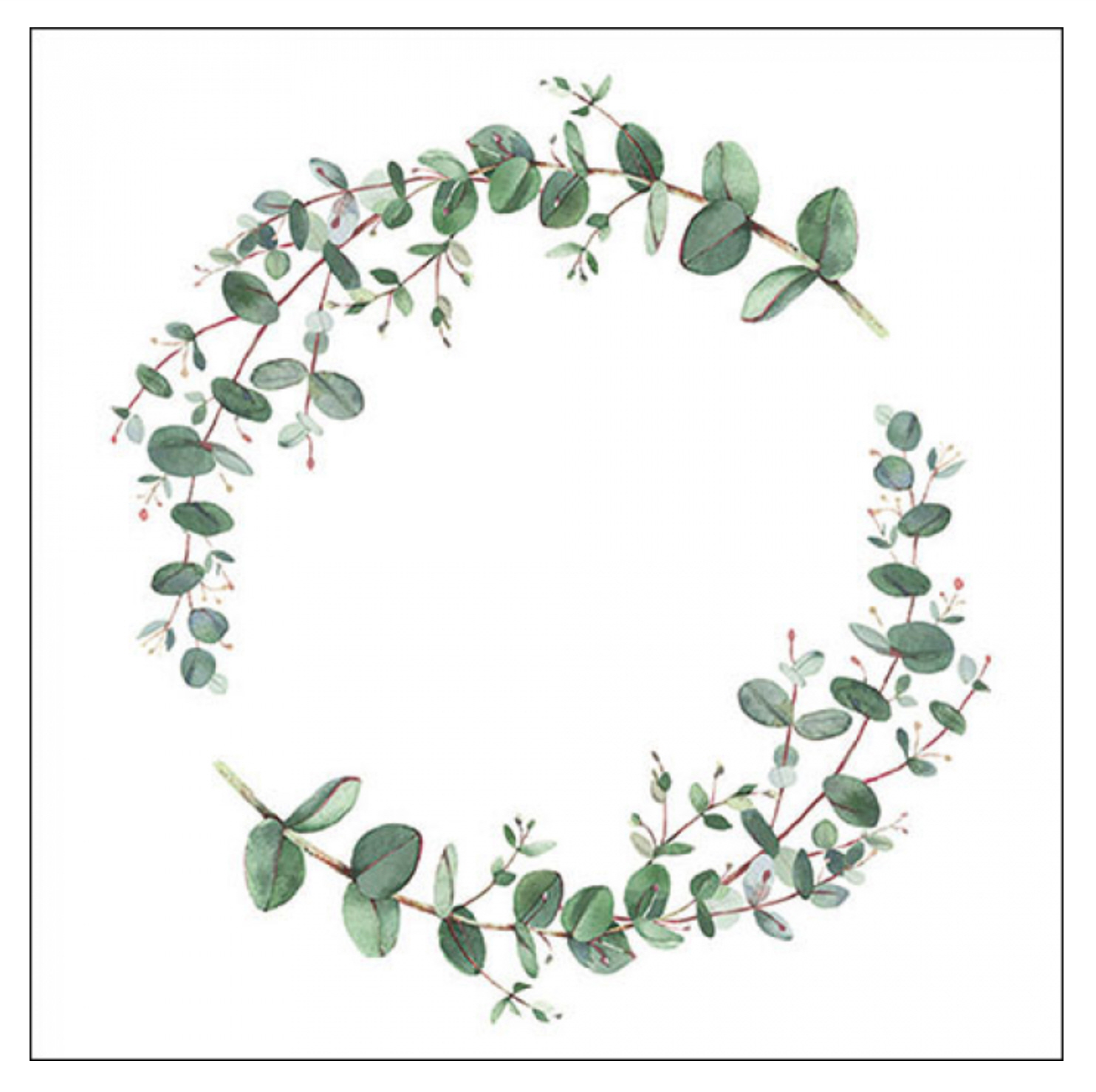 Ambiente Servietten Eucalyptus Branch White 33x33cm 20 Stück/Packung 