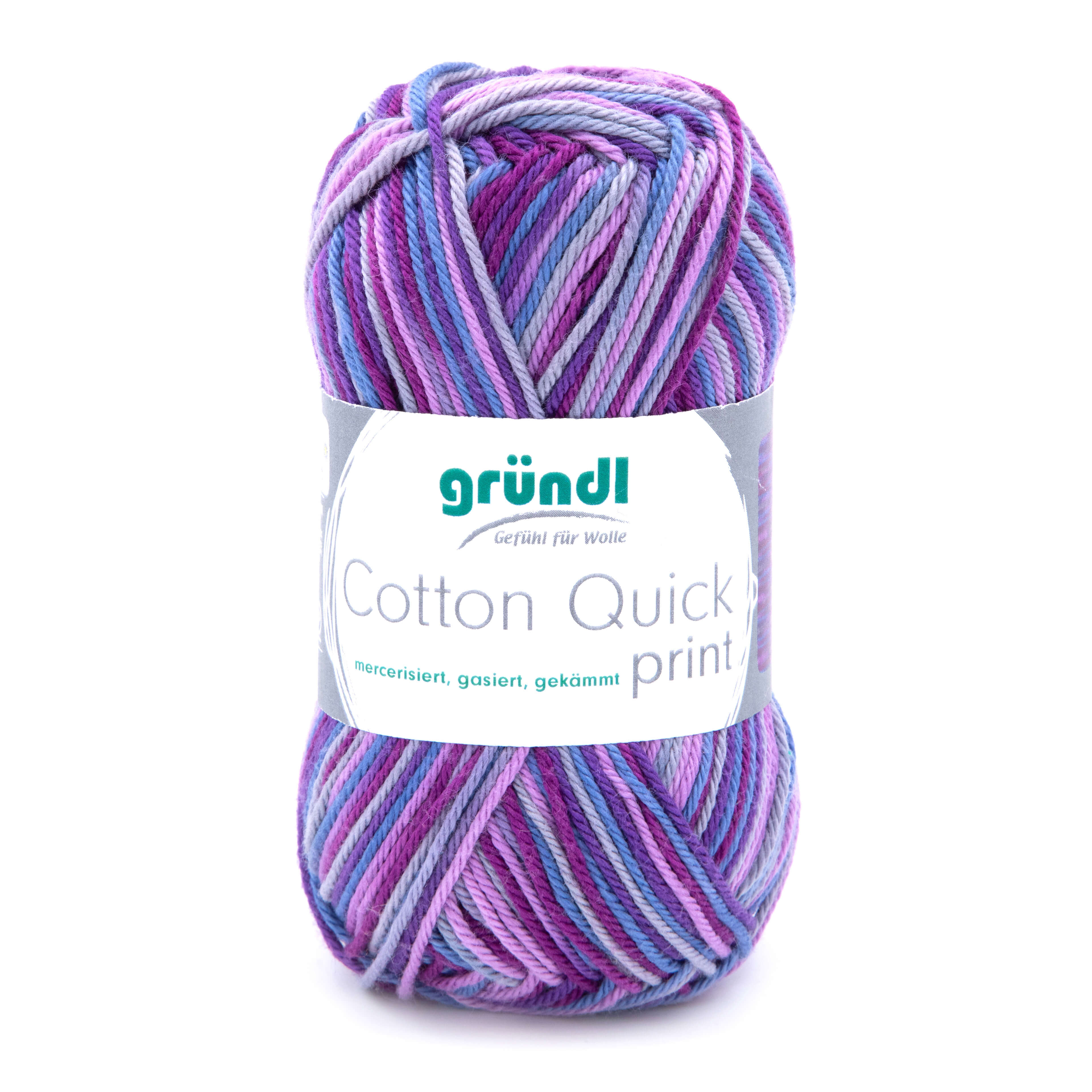 Gründl Cotton Quick Print 50g 125m 100 % Baumwolle (mercerisiert, gasiert, gekämmt) Gründl Cotton Quick Print 50g 125m 100 % Baumwolle (mercerisiert, gasiert, gekämmt)