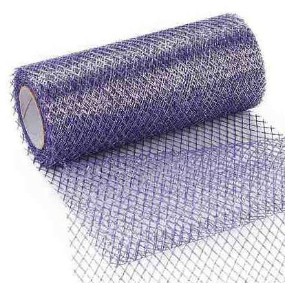 Mesh, Gitterband, Netzband, silber - violett 15 cm 9m