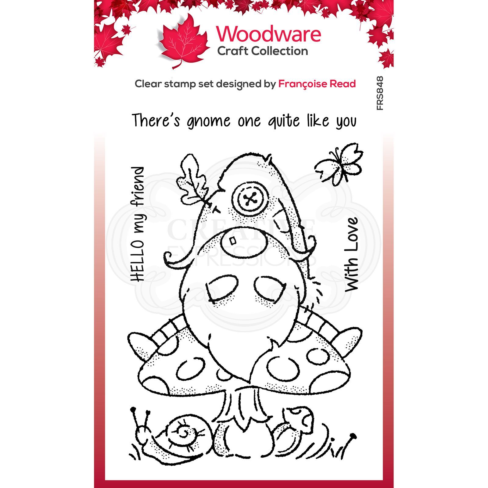 Silikonstempel Wald-Gnom Woodware Craft Collection 10,5x14,5cm
