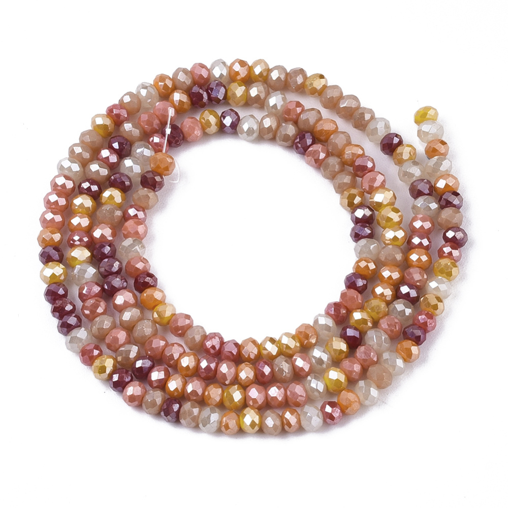 Electroplate Glass Beads Strands 3x2,5mm Loch: 0,7mm 188 Stk 43cm Electroplate Glass Beads Strands 3x2,5mm Loch: 0,7mm 188 Stk 43cm