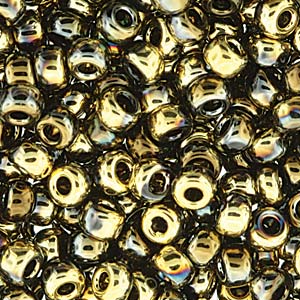 Miyuki Unions 6/0 Black Amber , 4,5mm, Glasperlen 10g/Dose