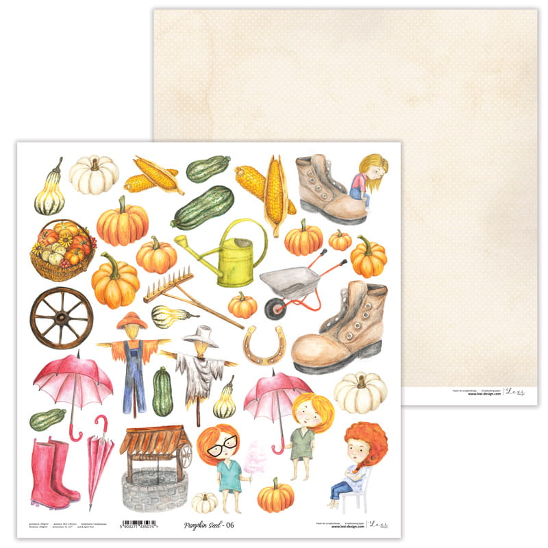 Pumpkin Seed Scrapbooking Papier Set 11 Blatt doppelseitig bedruckt 30,5x30,5cm 