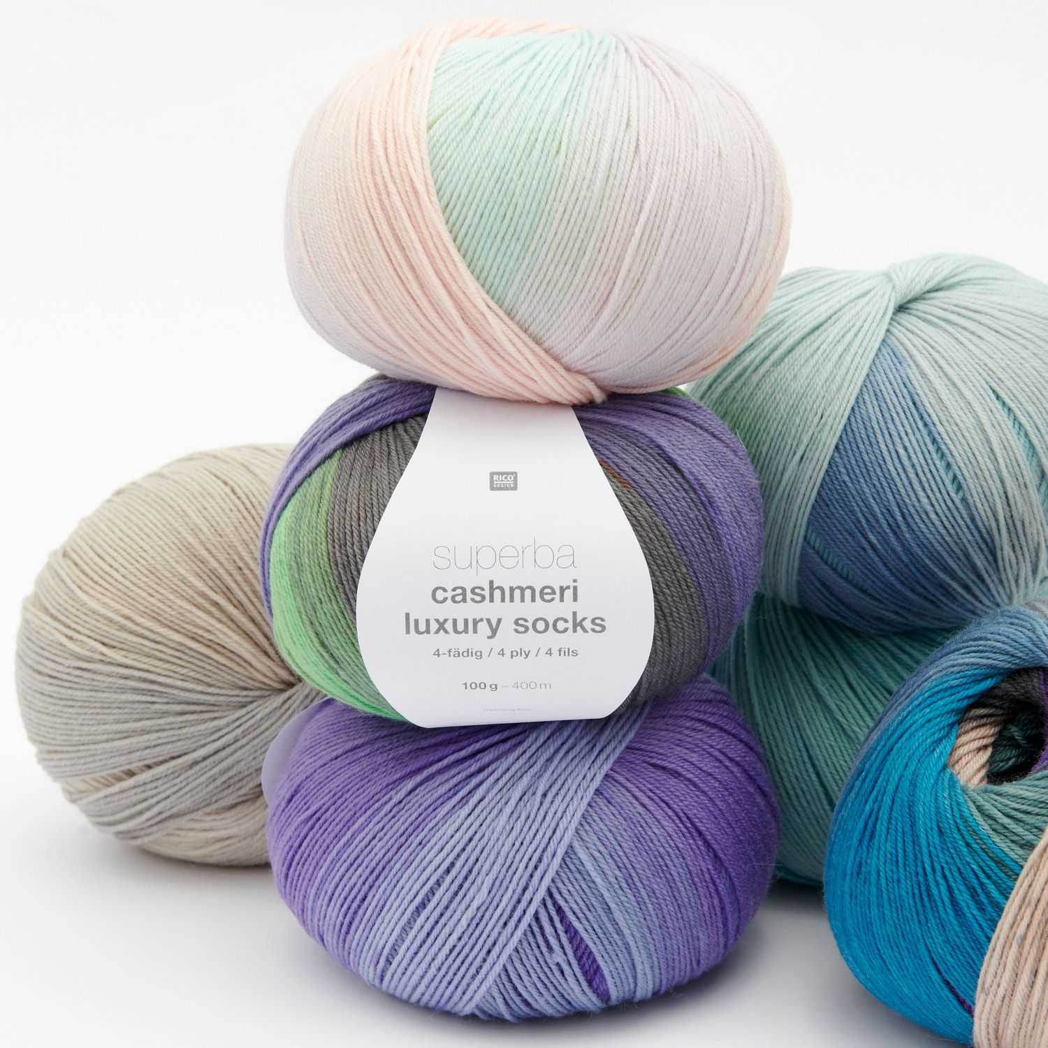 Rico Design Superba Cashmeri Luxury Socks 4fädig 100g 400m Rico Design Superba Cashmeri Luxury Socks 4fädig 100g 400m
