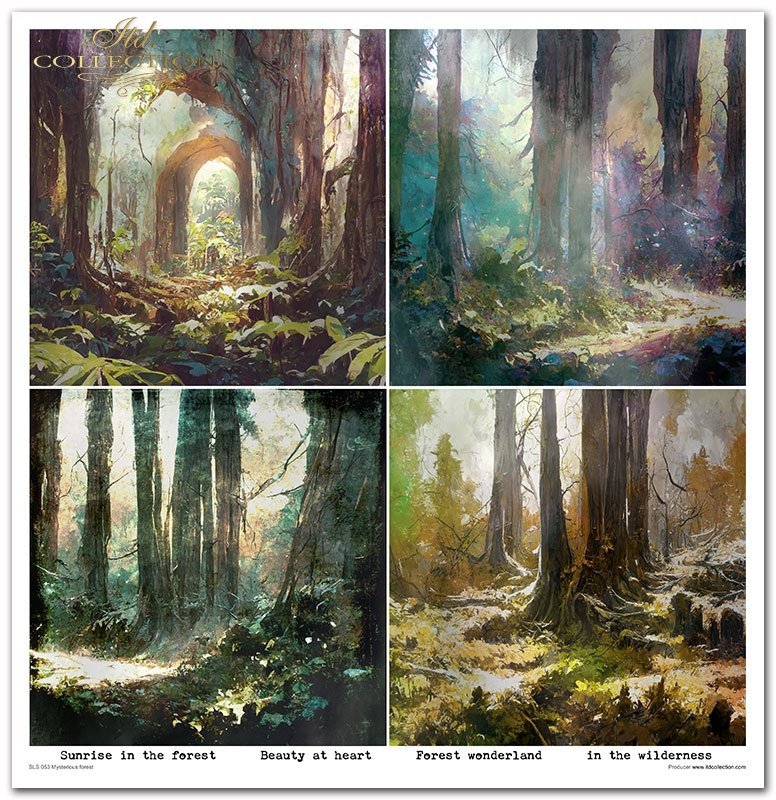 Scrapbooking-Papier Set Mysterious Forest 10 Stk/Pkg. 30x30cm 200g