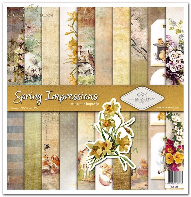 Scrapbooking-Papier Set Spring Impressions 31x32cm 10 Bögen