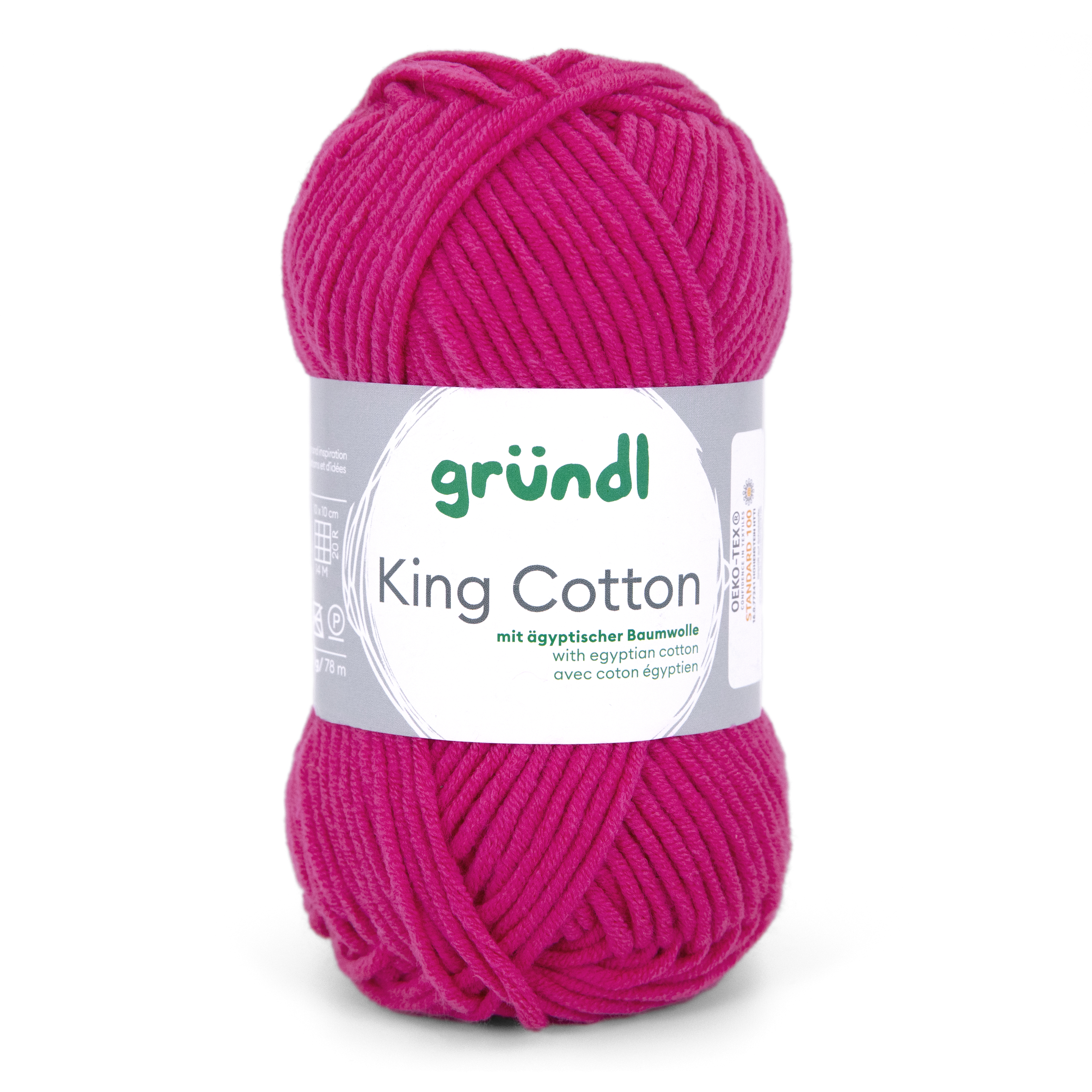 King Cotton PINK 55 % Polyacryl 45 % Baumwolle (egypt) 50g/78m King Cotton PINK 55 % Polyacryl 45 % Baumwolle (egypt) 50g/78m