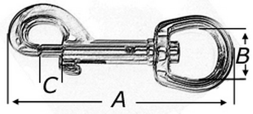 Bolzen Karabinerhaken 13x62mm runder Wirbel 2 Stück 