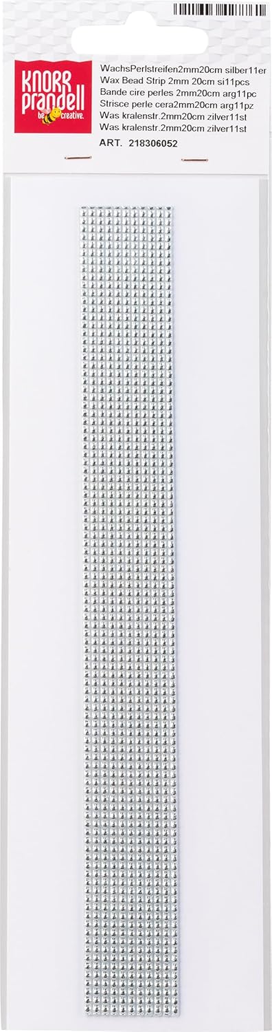 Wachsperlstreifen 2mm hochglänzend SILBER 11 Stk./20cm Wachsperlstreifen 2mm hochglänzend SILBER 11 Stk./20cm