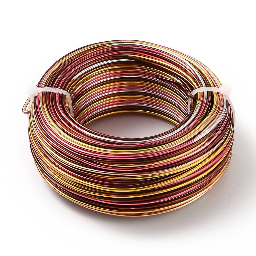 Aludraht 2mm multicolor, 5-färbig, 58m/Rolle