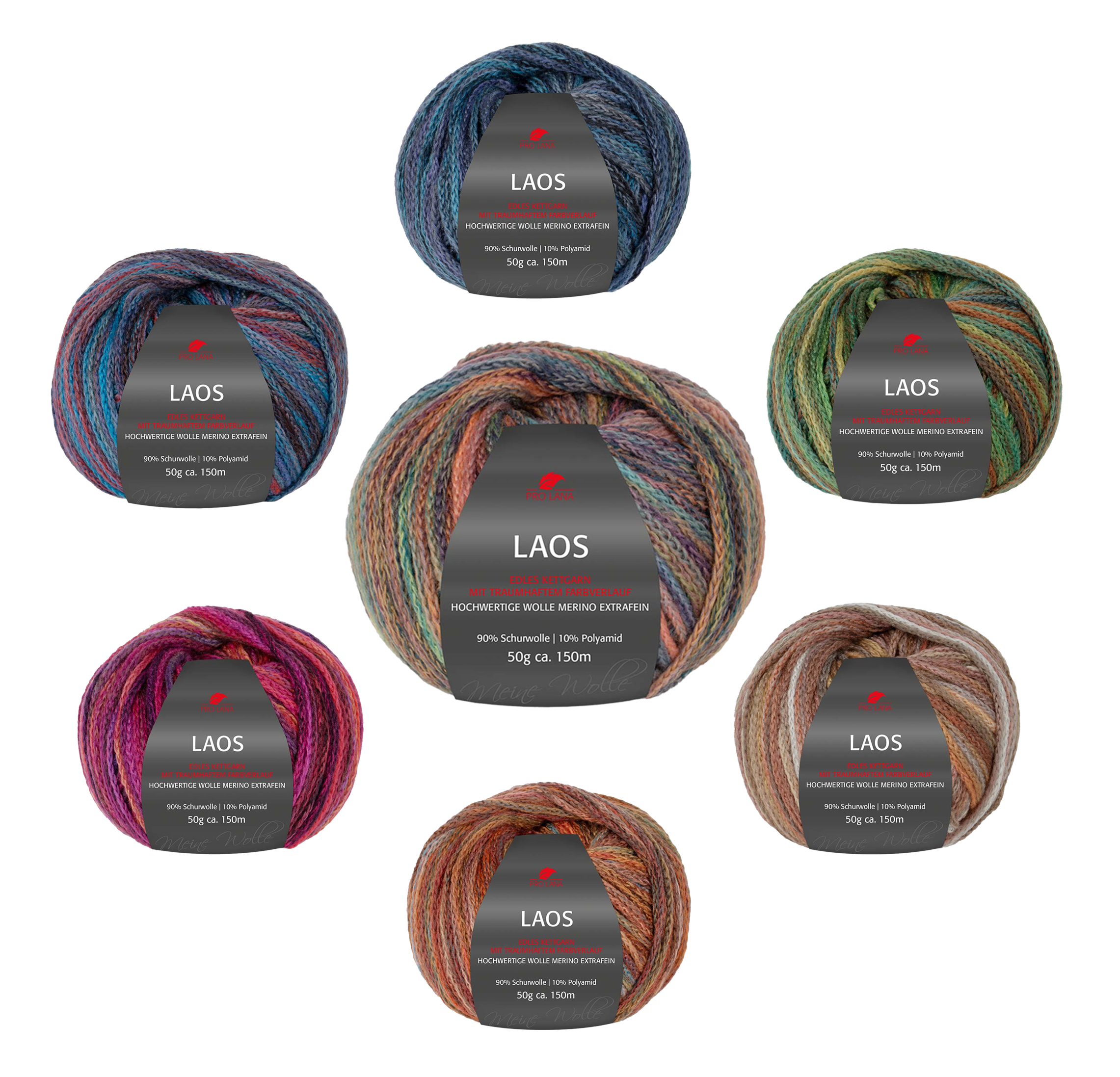 Pro Lana Laos edles Kettgarn Merinowolle 50g 150m