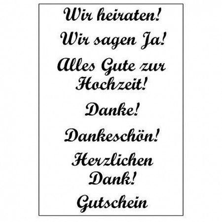 Silikonstempel Set - ...Wir heiraten, Wir sagen Ja......, A7