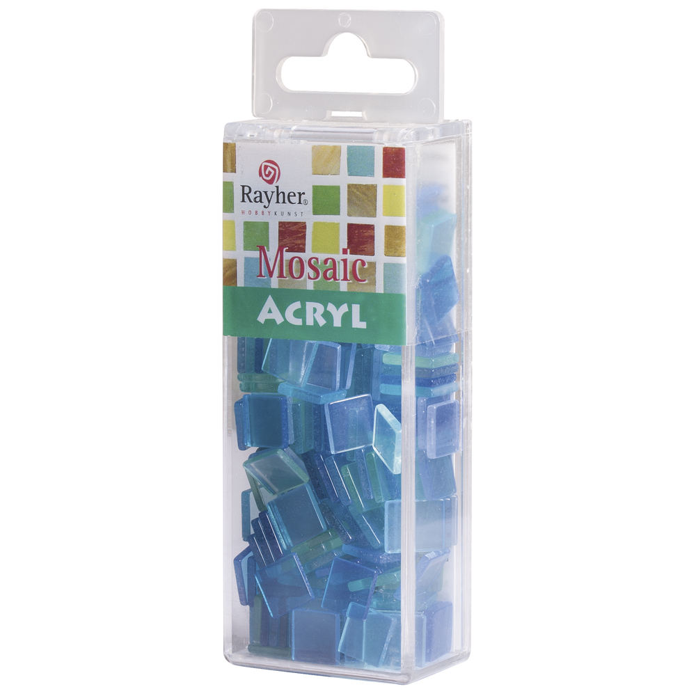 Acrylmosaik transparent lagune, 1x1 cm, 50 g/ ca. 205 Stück Acryl-Mosaik