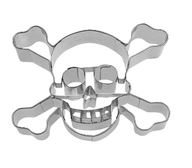 Keksausstecher Totenkopf 9 cm, Edelstahl Skull Präge-Ausstechform