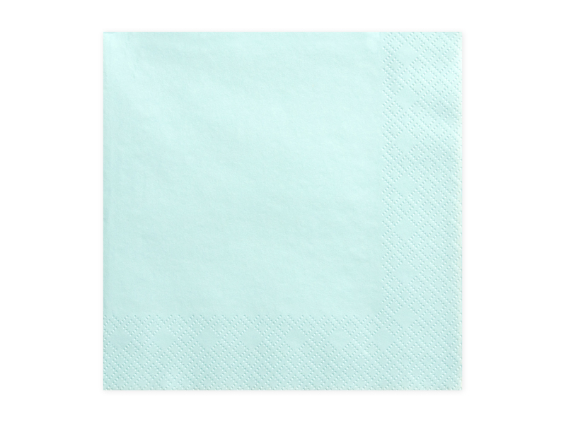 Servietten pale turquoise 3-lagig 33 cm 20 Stück/Packung