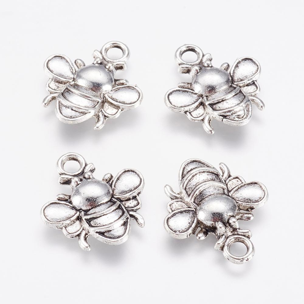 Anhänger Biene 21x19mm metall antiksilber Charms Schmuckanhänger per Stück Anhänger Biene 21x19mm metall antiksilber Charms Schmuckanhänger per Stück