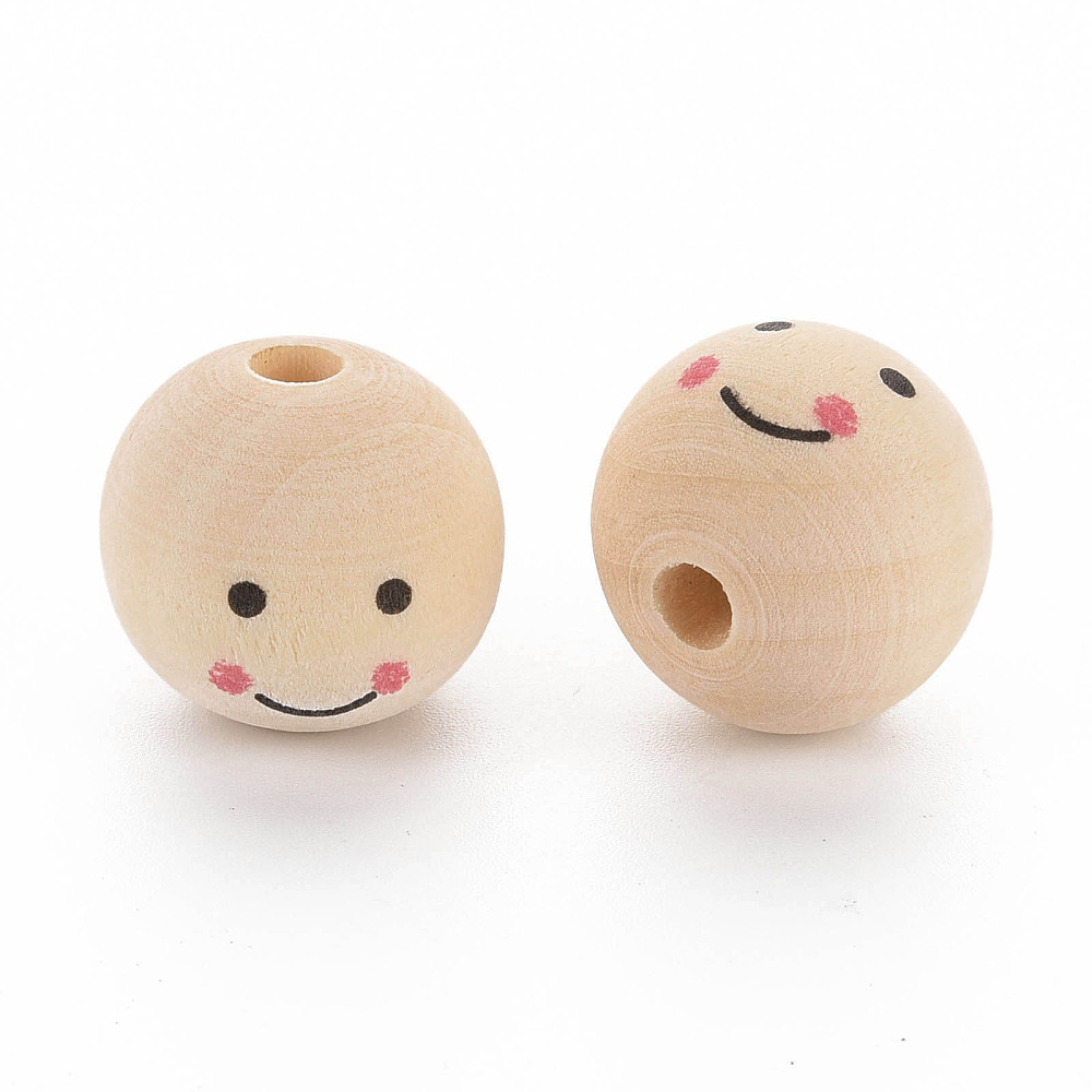 Holzkugel Gesicht lächelnd bedruckt 25mm 10 Stück Holzkugel Gesicht lächelnd bedruckt 25mm 10 Stück
